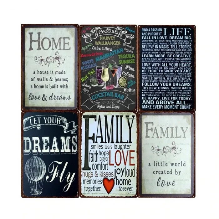 Family Home Rules & Quotes - metallimerkki
