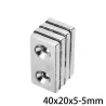 N35 - neodymium magnet med dubbel 5mm hål - 40 * 20 * 5mm - 1 - 30 bitar