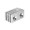 N35 - neodymium magnet med dubbel 5mm hål - 40 * 20 * 5mm - 1 - 30 bitar