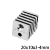 N35 - aimant néodyme - bloc puissant - avec trou 4mm - 20 * 10 * 3mm - 5 - 100 pièces