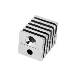 N35 - aimant néodyme - bloc puissant - avec trou 4mm - 20 * 10 * 3mm - 5 - 100 pièces