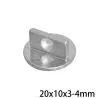 N35 - aimant néodyme - bloc puissant - avec trou 4mm - 20 * 10 * 3mm - 5 - 100 pièces