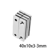 N35 - aimant néodyme - avec 2 trous 4mm - 40 * 10 * 3mm - 5 - 10 - 20 - 30 - 50 pièces