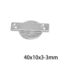 N35 - aimant néodyme - avec 2 trous 4mm - 40 * 10 * 3mm - 5 - 10 - 20 - 30 - 50 pièces