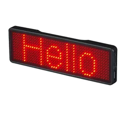 Digital LED badge - insignia - programmable - scrolling message board - Bluetooth