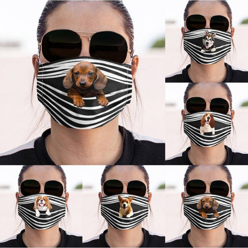 Skyddande ansikte / munmask - återanvändbar - hundar print