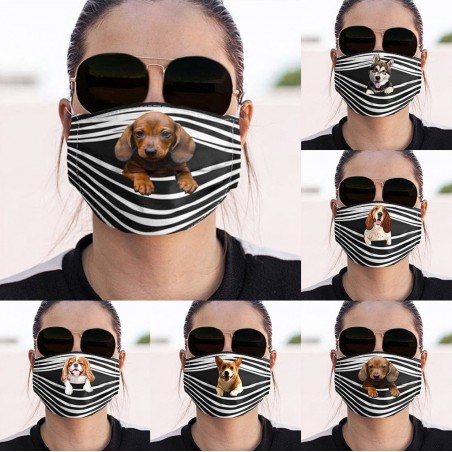 Maschera protettiva viso / bocca - riutilizzabile - stampa cani