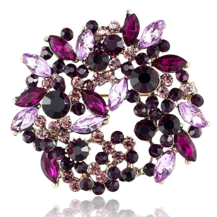 Crystal kukat - brooch
