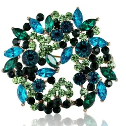 Crystal kukat - brooch