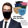 Återanvändbar ansiktsmask - med 2 filter - tvättbart - andningsbart