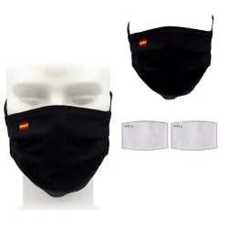 Återanvändbar ansiktsmask - med 2 filter - tvättbart - andningsbart