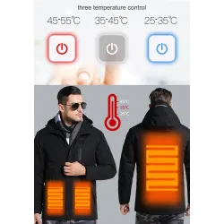 ChaquetasUSB - calentada chaqueta térmica con capucha / cremalleras - impermeable
