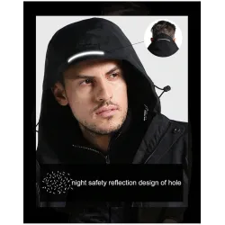 USB - uppvärmd termisk jacka med huva / zippers - vattentät