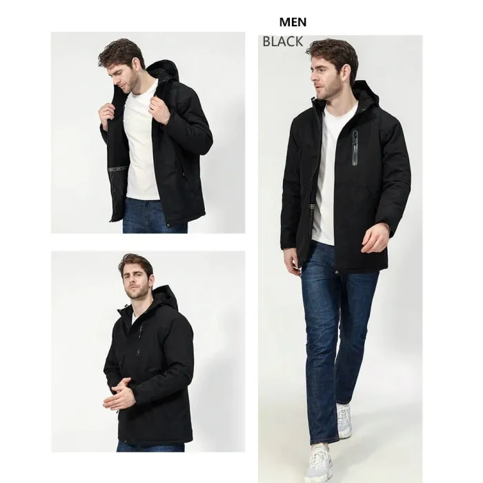 USB - lämmitetty lämpötakki hupulla / zippers - vedenpitävä