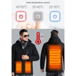 USB - veste thermique chauffée avec capuche / fermeture à glissière - étanche