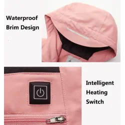 ChaquetasUSB - calentada chaqueta térmica con capucha / cremalleras - impermeable