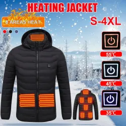 Veste chauffée USB avec capuche / fermeture éclair - en coton - unisexe
