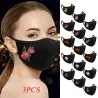 Masque protecteur visage / bouche - réutilisable - coton - imprimé fleur - 3 pièces