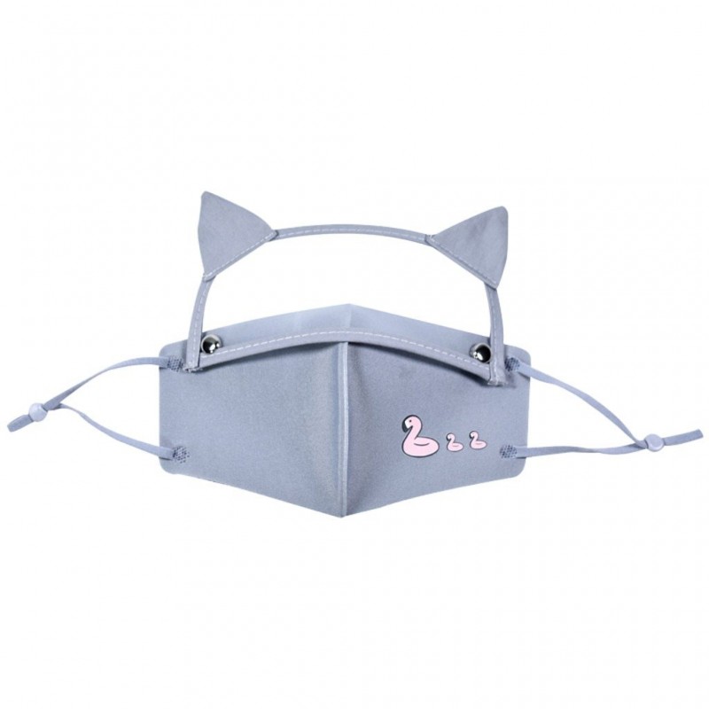 Máscara protetora de boca / rosto - escudo de olho destacável com orelhas de gato - reutilizável - para crianças