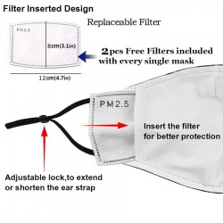 Mouth / face protective mask with PM2.5 filters - nose clip - reusable - Ninja