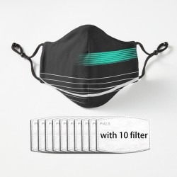 Máscara protetora face / boca - filtros PM.25 - reutilizável - corrida de fórmulas