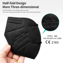 FFP2 - KN95 - PM2.5 - masque antibactérien de protection / visage - 5 couches - réutilisable - 10 / 50 / 100 pièces