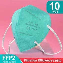 FFP2 - KN95 - PM2.5 - masque antibactérien de protection / visage - 5 couches - réutilisable - 10 / 50 / 100 pièces