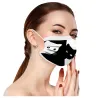 10 pièces - masque protecteur / visage - 3 couches - jetable - imprimé chat