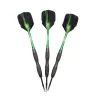 Professional green darts - steel tips - aluminum - 3 pieces
