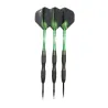 Professional green darts - steel tips - aluminum - 3 pieces