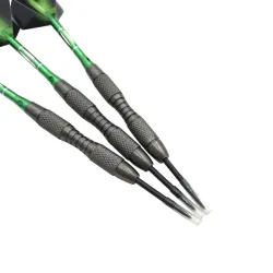 Pléchettes vertes professionnelles - bouts en acier - aluminium - 3 pièces