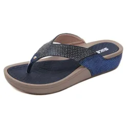 Beach flip flops med sequins - sandaler