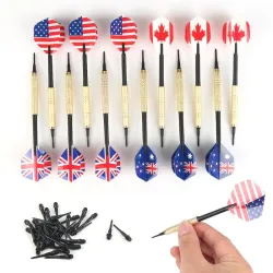 Nationella flaggdart - mjuka plasttips - 12 bitar