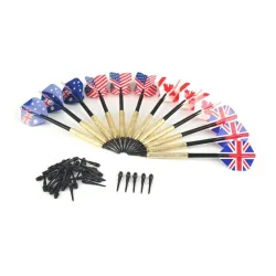 Nationella flaggdart - mjuka plasttips - 12 bitar