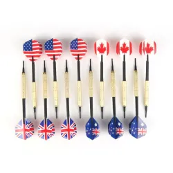 National flag darts - soft plastic tips - 12 pieces set