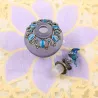 Vintage handmade glass perfume bottle - refillable - blue bird - 40ml