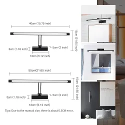 Salle de bain - chambre à coucher - lumière miroir LED - lampe étanche - 8W - 12W - AC 90-260V - 40cm - 55cm