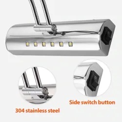 Apliquesluz espejo baño moderno con interruptor - lámpara LED - acero inoxidable - impermeable - 220V - 7W - 9W