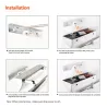 Apliquesluz espejo baño moderno con interruptor - lámpara LED - acero inoxidable - impermeable - 220V - 7W - 9W