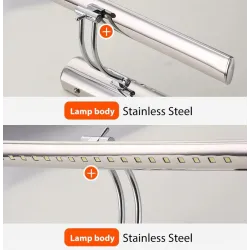 Modern bathroom mirror light with switch - LED lamp - stainless steel - waterproof - 220V - 7W - 9W