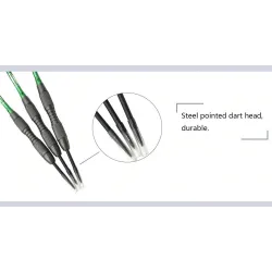 Professionella gröna dart - ståltips - aluminium - 3 bitar