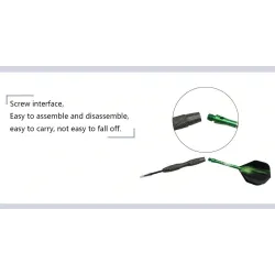 Professionella gröna dart - ståltips - aluminium - 3 bitar