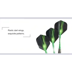 Professional green darts - steel tips - aluminum - 3 pieces