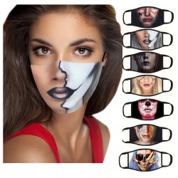 Masque protecteur visage / mousse - réutilisable - coton - imprimé visage - 1 - 7 pièces