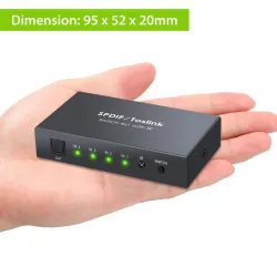 4x1 SPDIF - digital optical audio switcher - Toslink switch box with optical cableElectronics & Tools