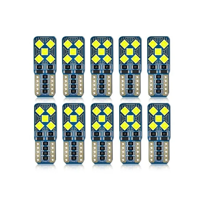 T10 W5W - LED lampor - billjus - 12V - 10 bitar