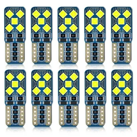 T10 W5W - LED lampor - billjus - 12V - 10 bitar