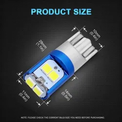 W5W - 3030 - SMD - T10 - LED - bil Canbus lampa - 2 bitar
