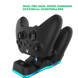 Dual slot charging station for XBOX Serie X wireless controller - 2 * 600mAh rechargeable batteries - cable