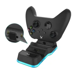 Dual slot ladestation til XBOX Serie X trådløs controller - 2 * 600mAh genopladelige batterier - kabel